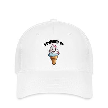 Lachende Eistüte Lustiges Eiscreme Design Spruch - Flexfit Cap - Weiß - Vorne