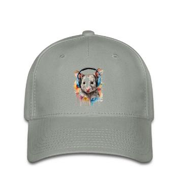 Casque Opossum Imprimé de conception animale colorée - Casquette Flexfit - gris vert - Devant
