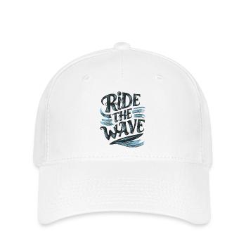 Ride the Wave Surfen Surfbrett Sommer Urlaub - Flexfit Cap - Weiß - Vorne