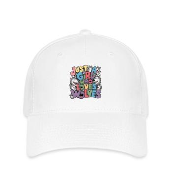 Nur ein Mädchen, das Wölfe liebt - Flexfit Cap - Weiß - Vorne