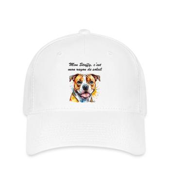 staffy rayon de soleil - Casquette Flexfit - blanc - Devant