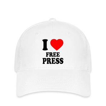 i love free press - Casquette Flexfit - blanc - Devant