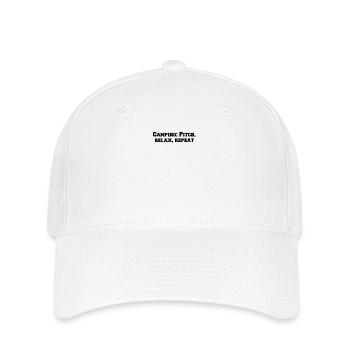 Camping - Camping: Pitch, relax, repeat - Flexfit Cap - Weiß - Vorne