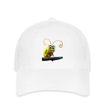 Caterpillar Funny Larva Gift Cute Green Caterpillar - Flexfit Cap - white - Front