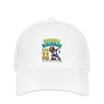 11. Geburtstag Fußball - Flexfit Cap - Weiß - Vorne