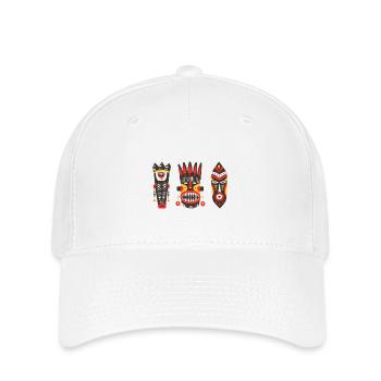 Les Masques Africains - Casquette Flexfit - blanc - Devant