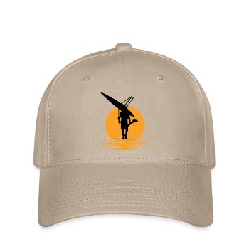 Sunset Rowing Silhouette: Tranquil Waters Art - Flexfit Cap - khaki - Front