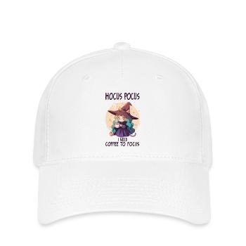 Niedliche Hexe Katzenohren Kaffee Halloween - Flexfit Cap - Weiß - Vorne