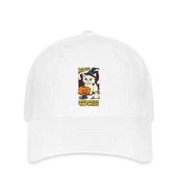 Hocus Pocus Cat Pumpkin Halloween Funny - Flexfit Cap - white - Front