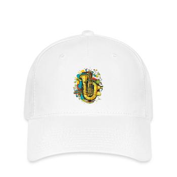 Tuba Cartoon Look - Flexfit Cap - white - Front