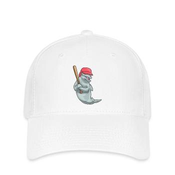 Batte de baseball Dolphin - Casquette Flexfit - blanc - Devant