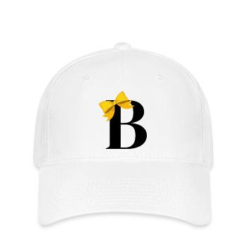 Buchstabe b gelbe Schleife - Flexfit Cap - Weiß - Vorne