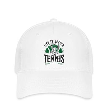 Drôle de joueur de tennis raquette la vie est - Casquette Flexfit - blanc - Devant