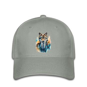 Wolf Suit Colorful Animal Design Print - Flexfit Cap - green-grey - Front