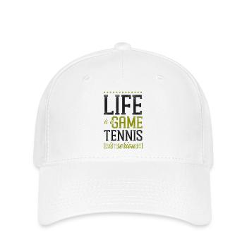 Drôle de joueur de tennis raquette la vie est - Casquette Flexfit - blanc - Devant