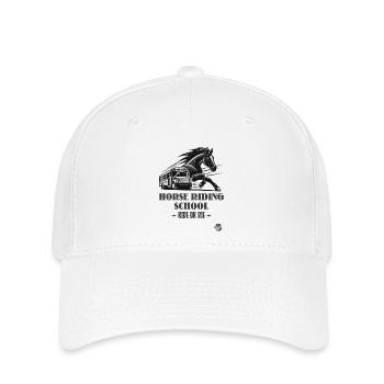 Manège « Ride or Die », un motif équestre - Casquette Flexfit - blanc - Devant