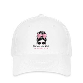 Pink October 2024 Breast Cancer Month - Flexfit Cap - white - Front