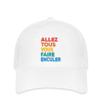 ALLER TOUS VOUS FAIRES ENCULER - Casquette Flexfit - blanc - Devant