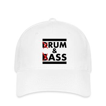 Drum and bass - rum and ass - Flexfit Cap - Weiß - Vorne