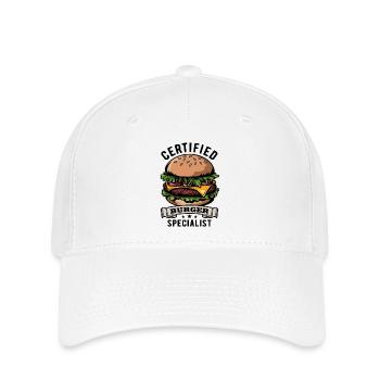 Certified Burger Specialist - Fast Food - lecker - Flexfit Cap - Weiß - Vorne