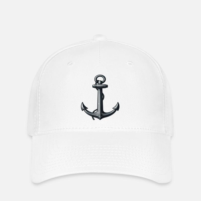 Maritime anchor design for adventurers - Flexfit Cap - white
