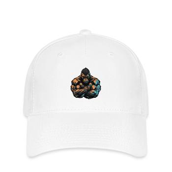 Gorilla Muscles Bodybuilding - Flexfit Cap - white - Front