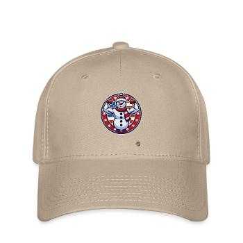 Muskel Bodybuilder Fitness Schneemann - Flexfit Cap - Khaki - Vorne