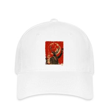 Cerf de style propagande - Casquette Flexfit - blanc - Devant