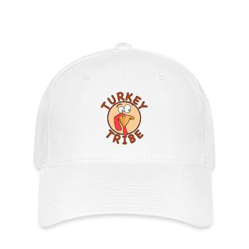 Turkey Tribe – Fun Thanksgiving - Flexfit Cap - white - Front