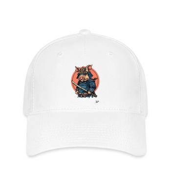 Japanisches Shogun-Samurai-Schwein - Flexfit Cap - Weiß - Vorne