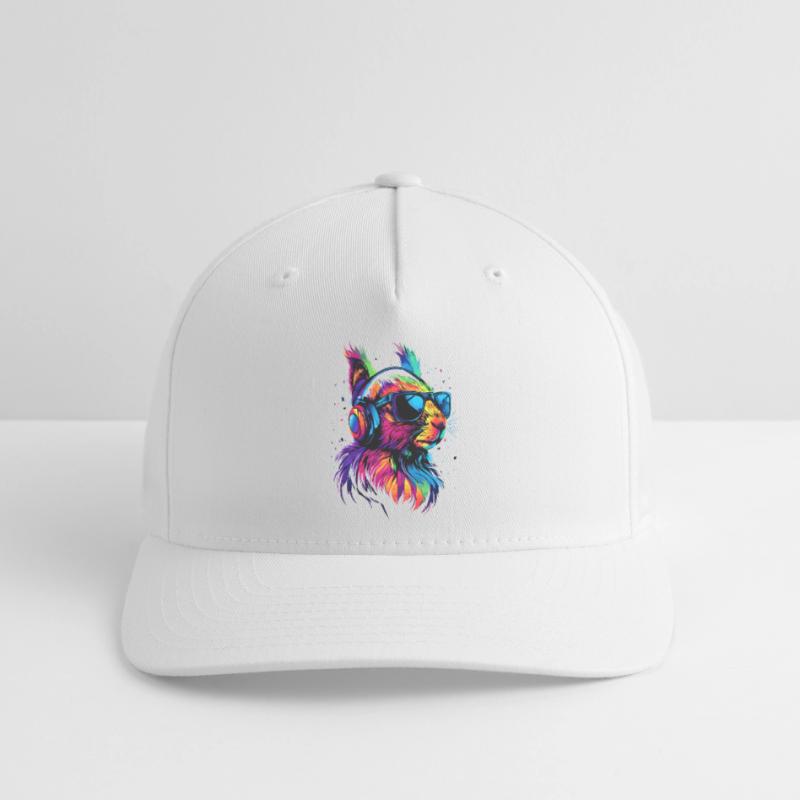 Eichhörnchen Kopfhörer Bunt Popart DJ Eichhörnchen Flexfit Cap