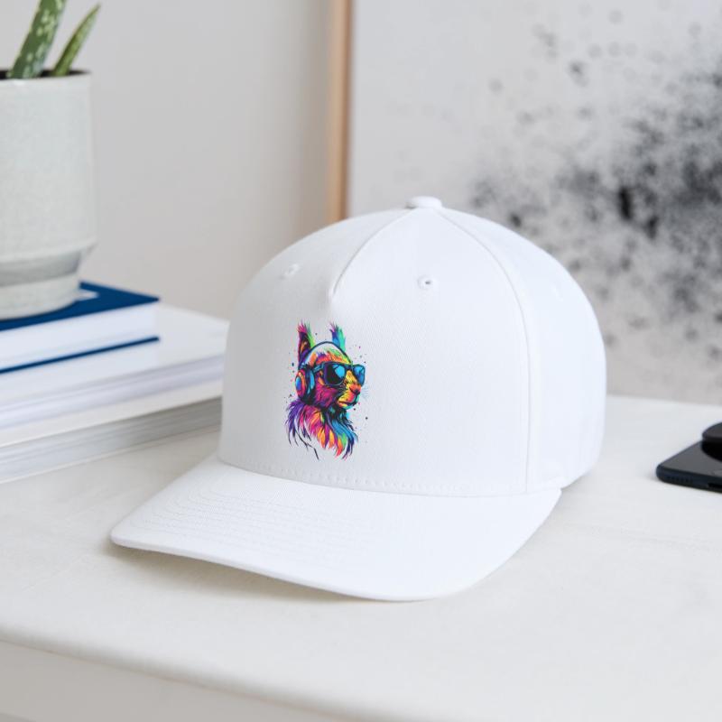 Eichhörnchen Kopfhörer Bunt Popart DJ Eichhörnchen Flexfit Cap