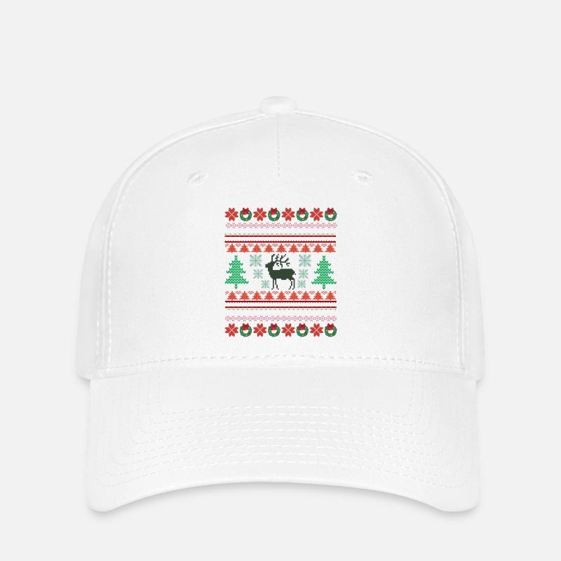 Retro Christmas Pattern 2 - Flexfit Cap - white