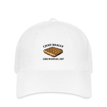 Waffles Saying Dessert Funny Waffles Gift - Flexfit Cap - white - Front