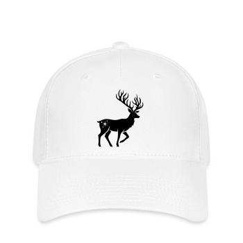 Hirsch Silhouette weihnachtlich - Flexfit Cap - Weiß - Vorne