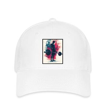 Training & Muskelaufbau: Schickes Geschenk - Flexfit Cap - Weiß - Vorne