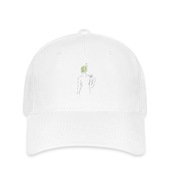 Yarn Head Art - Minimalistische Strichzeichnung - Flexfit Cap - Weiß - Vorne