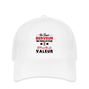 Un Super Serveur ne vieillit pas cadeau Serveur - Casquette Flexfit - blanc - Devant