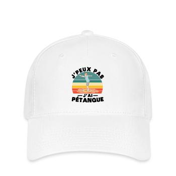 I Can't I Pétanque Humor Gift - Flexfit Cap - white - Front
