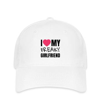 Ich liebe meine verrückte Freundin.Valentinstag T-Shirt - Flexfit Cap - Weiß - Vorne