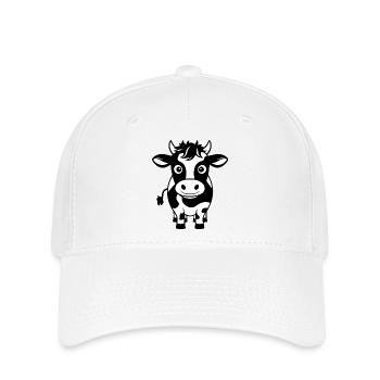 Vache heureuse - Casquette Flexfit - blanc - Devant