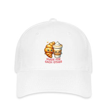 Cappuccino et croissants - Casquette Flexfit - blanc - Devant