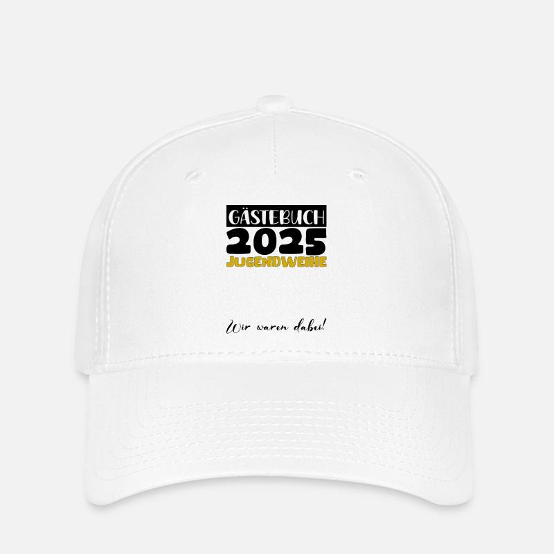 Jugendweihe 2025 Gästebuch Geschenk Mädchen Jungen - Flexfit Cap - Weiß