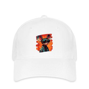 Maus Retro - Flexfit Cap - Weiß - Vorne