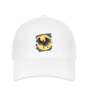 Chauve-souris rétro - Casquette Flexfit - blanc - Devant