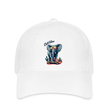 Elephant Skateboard Skater Chill Vibes - Flexfit Cap - white - Front