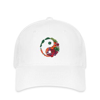 Yin Yang Gemüse Balance Kunst - Flexfit Cap - Weiß - Vorne