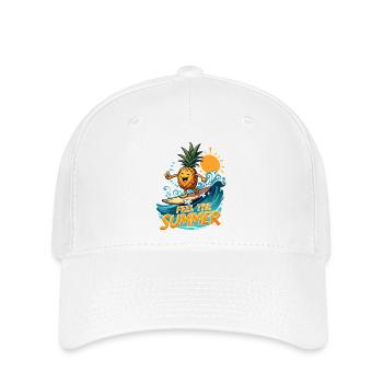 Ananas Surfer Surfen Feel the Summer - Flexfit Cap - Weiß - Vorne