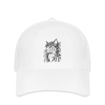 Chat avec couronne de chanvre : Tigre domestique majestueux - Casquette Flexfit - blanc - Devant