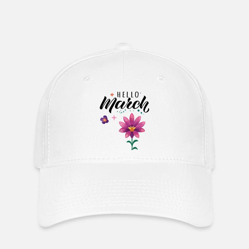 Hello March Month March - Flexfit Cap - white